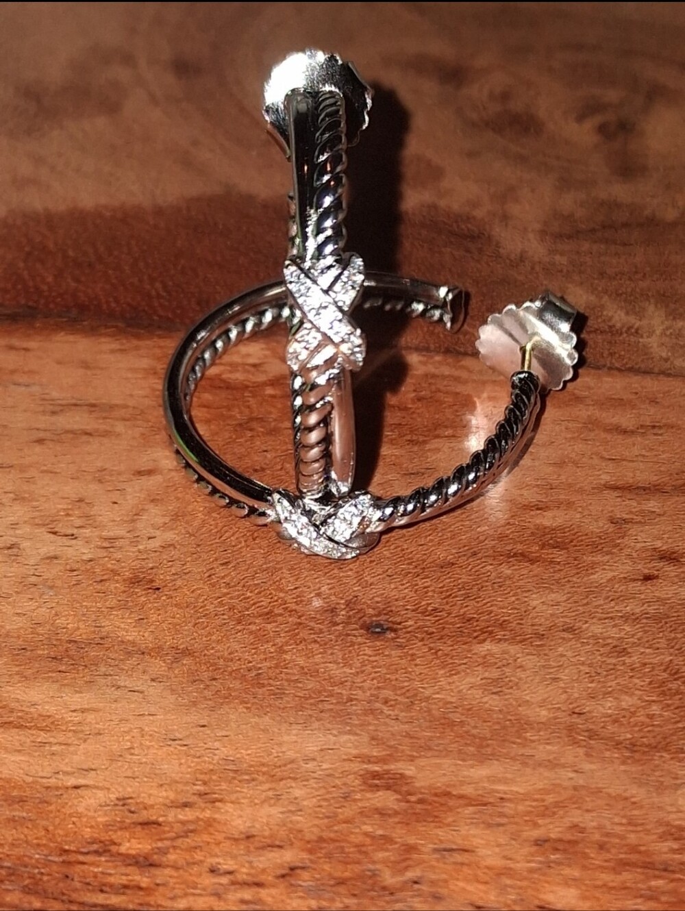 David Yurman Cable Hoops W/ Pave Diamond Accents